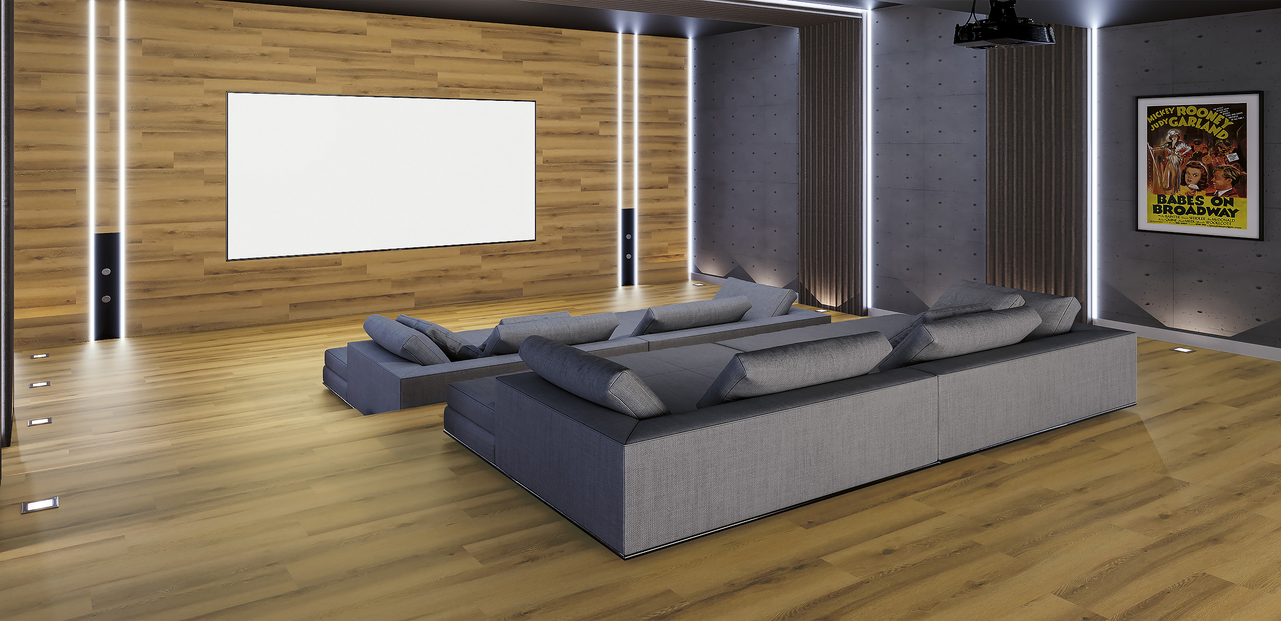 Piso vinílico para sala ou cinema